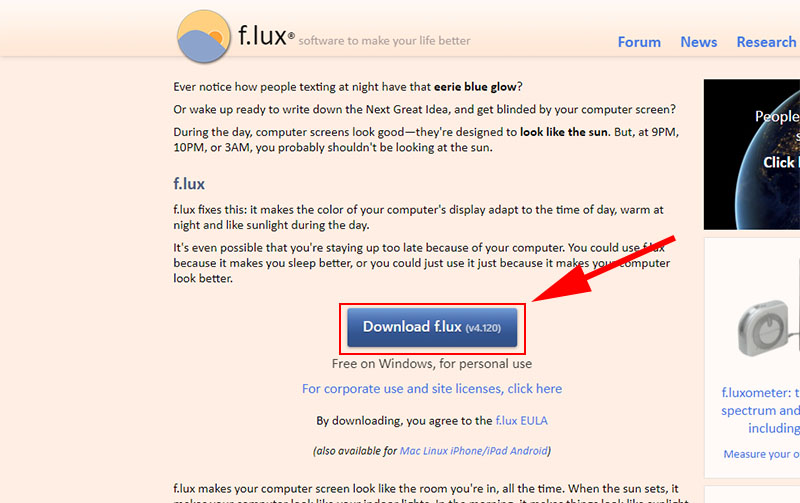 f lux download for windows